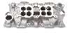 Edelbrock C-26 Dual Quad Intake Manifold - Chevy Small Block, Satin