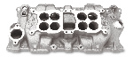 Edelbrock C-26 Dual Quad Intake Manifold - Chevy Small Block, Satin
